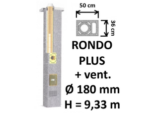 Kamino komplektas SCHIEDEL RONDO PLUS Ø180 mm su ventiliaciniu kanalu B, C, D klasės namams