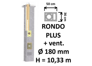Kamino komplektas SCHIEDEL RONDO PLUS Ø180 mm su ventiliaciniu kanalu B, C, D klasės namams