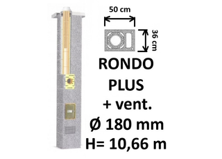 Kamino komplektas SCHIEDEL RONDO PLUS Ø180 mm su ventiliaciniu kanalu B, C, D klasės namams