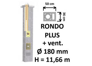 Kamino komplektas SCHIEDEL RONDO PLUS Ø180 mm su ventiliaciniu kanalu B, C, D klasės namams