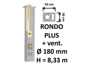 Kamino komplektas SCHIEDEL RONDO PLUS Ø180 mm su ventiliaciniu kanalu B, C, D klasės namams