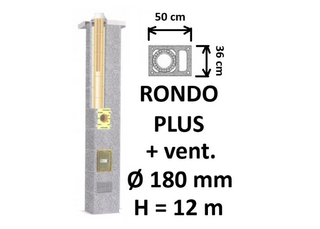 Kamino komplektas SCHIEDEL RONDO PLUS Ø180 mm su ventiliaciniu kanalu B, C, D klasės namams