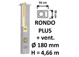 Kamino komplektas SCHIEDEL RONDO PLUS Ø180 mm su ventiliaciniu kanalu B, C, D klasės namams