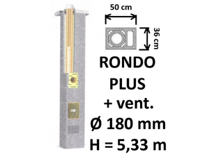 Kamino komplektas SCHIEDEL RONDO PLUS Ø180 mm su ventiliaciniu kanalu B, C, D klasės namams