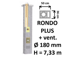 Kamino komplektas SCHIEDEL RONDO PLUS Ø180 mm su ventiliaciniu kanalu B, C, D klasės namams