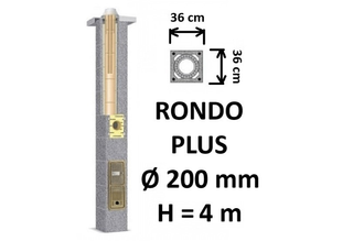Kamino komplektas SCHIEDEL RONDO PLUS Ø200 mm, B, C, D klasės namams. Keramikinis kaminas. Keraminio dūmtraukio komplektas.