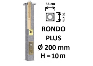 Kamino komplektas SCHIEDEL RONDO PLUS Ø200 mm, B, C, D klasės namams. Keramikinis kaminas. Keraminio dūmtraukio komplektas.