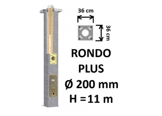 Kamino komplektas SCHIEDEL RONDO PLUS Ø200 mm, B, C, D klasės namams. Keramikinis kaminas. Keraminio dūmtraukio komplektas.