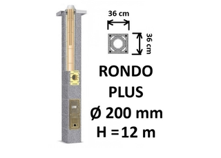 Kamino komplektas SCHIEDEL RONDO PLUS Ø200 mm, B, C, D klasės namams. Keramikinis kaminas. Keraminio dūmtraukio komplektas.