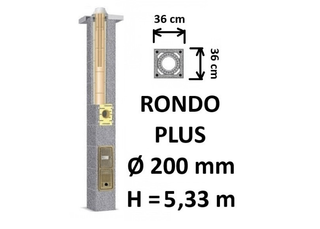 Kamino komplektas SCHIEDEL RONDO PLUS Ø200 mm, B, C, D klasės namams. Keramikinis kaminas. Keraminio dūmtraukio komplektas.