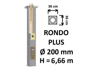 Kamino komplektas SCHIEDEL RONDO PLUS Ø200 mm, B, C, D klasės namams. Keramikinis kaminas. Keraminio dūmtraukio komplektas.