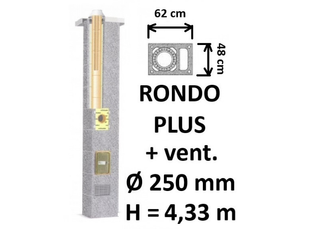 Kamino komplektas SCHIEDEL RONDO PLUS Ø250 mm keramikinis su ventiliaciniu kanalu B-D namams