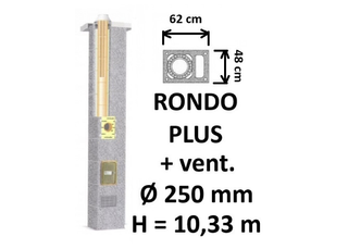 Kamino komplektas SCHIEDEL RONDO PLUS Ø250 mm keramikinis su ventiliaciniu kanalu B-D namams