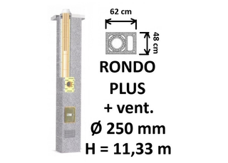 Kamino komplektas SCHIEDEL RONDO PLUS Ø250 mm keramikinis su ventiliaciniu kanalu B-D namams