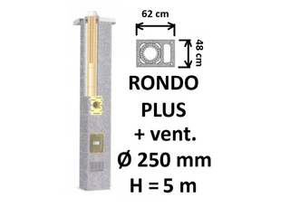 Kamino komplektas SCHIEDEL RONDO PLUS Ø250 mm keramikinis su ventiliaciniu kanalu B-D namams