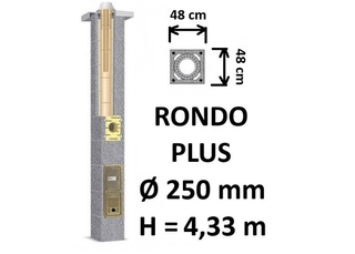Kamino komplektas SCHIEDEL RONDO PLUS Ø250 mm, B, C, D klasės namams. Keramikinis kaminas. Keraminio dūmtraukio komplektas.