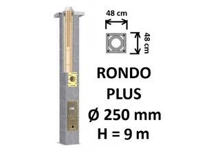 Kamino komplektas SCHIEDEL RONDO PLUS Ø250 mm, B, C, D klasės namams. Keramikinis kaminas. Keraminio dūmtraukio komplektas.