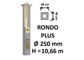 Kamino komplektas SCHIEDEL RONDO PLUS Ø250 mm, B, C, D klasės namams. Keramikinis kaminas. Keraminio dūmtraukio komplektas.