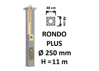 Kamino komplektas SCHIEDEL RONDO PLUS Ø250 mm, B, C, D klasės namams. Keramikinis kaminas. Keraminio dūmtraukio komplektas.