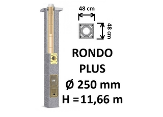 Kamino komplektas SCHIEDEL RONDO PLUS Ø250 mm, B, C, D klasės namams. Keramikinis kaminas. Keraminio dūmtraukio komplektas.