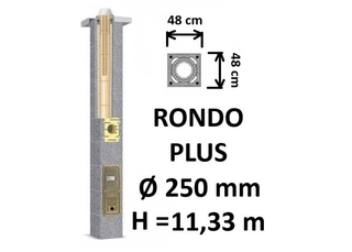 Kamino komplektas SCHIEDEL RONDO PLUS Ø250 mm, B, C, D klasės namams. Keramikinis kaminas. Keraminio dūmtraukio komplektas.