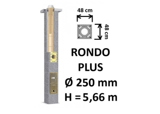 Kamino komplektas SCHIEDEL RONDO PLUS Ø250 mm, B, C, D klasės namams. Keramikinis kaminas. Keraminio dūmtraukio komplektas.