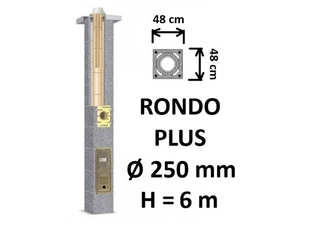 Kamino komplektas SCHIEDEL RONDO PLUS Ø250 mm, B, C, D klasės namams. Keramikinis kaminas. Keraminio dūmtraukio komplektas.