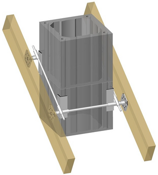 SCHIEDEL kamino laikikliai tvirtinimui prie gegnių. Tvirtinimai prie stogo keramikiniams kaminams
