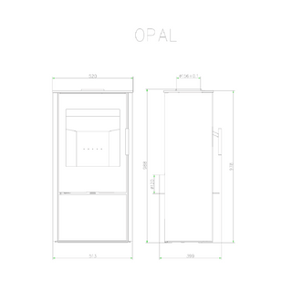 Victoria OPAL-W židinys - plieninė krosnelė.