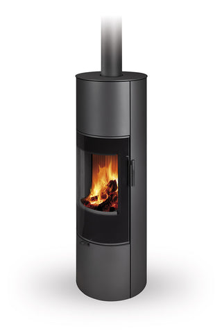 Romotop SORIA H STEEL lenktas apvalus akumuliacinis židinys – apvali akumuliacinė krosnelė