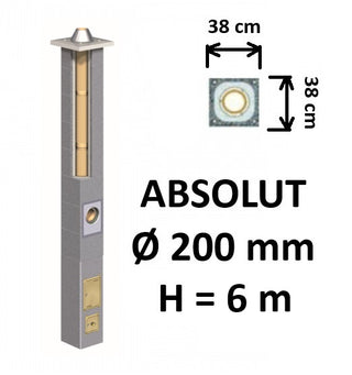 Kamino komplektas Schiedel Absolut Ø200 mm keramikinis dūmtraukis A, A+, A++ namams