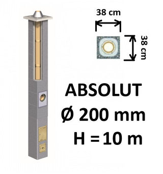 Kamino komplektas Schiedel Absolut Ø200 mm keramikinis dūmtraukis A, A+, A++ namams
