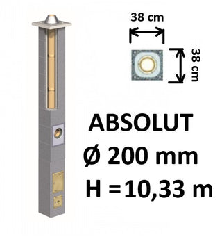 Kamino komplektas Schiedel Absolut Ø200 mm keramikinis dūmtraukis A, A+, A++ namams