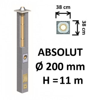 Kamino komplektas Schiedel Absolut Ø200 mm keramikinis dūmtraukis A, A+, A++ namams