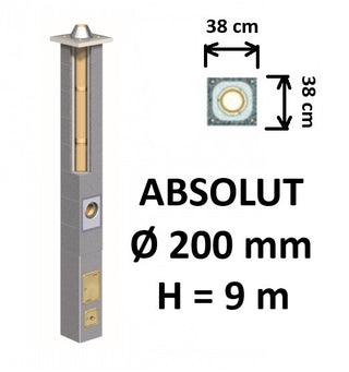 Kamino komplektas Schiedel Absolut Ø200 mm keramikinis dūmtraukis A, A+, A++ namams