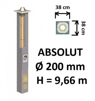Kamino komplektas Schiedel Absolut Ø200 mm keramikinis dūmtraukis A, A+, A++ namams