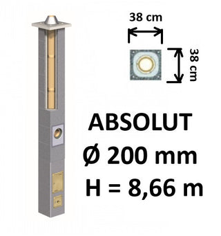 Kamino komplektas Schiedel Absolut Ø200 mm keramikinis dūmtraukis A, A+, A++ namams