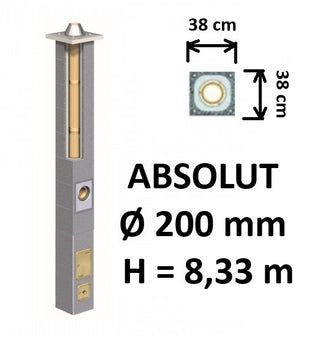 Kamino komplektas Schiedel Absolut Ø200 mm keramikinis dūmtraukis A, A+, A++ namams