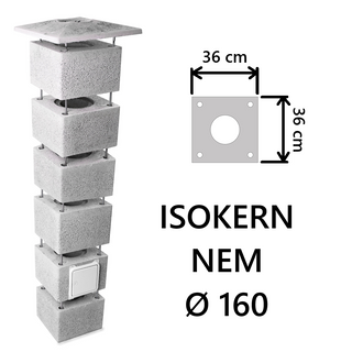 Kamino komplektas Schiedel Isokern NEM Ø160 mm. Pemzos - lavos akmens modulinis dūmtraukio komplektas A, A+, A++ namams