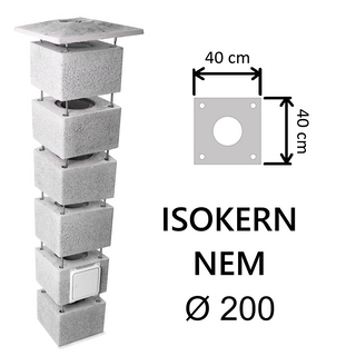 Kamino komplektas Schiedel Isokern NEM Ø200 mm. Pemzos - lavos akmens modulinis dūmtraukio komplektas A, A+, A++ namams