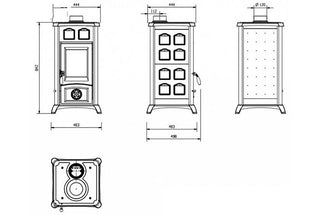 Nordica Gemma – klasikinė krosnelė su kaitlente, 6 kW