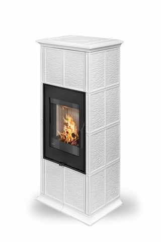 Romotop GREMIO 3 akumuliacinis židinys – akumuliacinė krosnelė su kokliais. Keramikos apdaila / pasirink spalvą