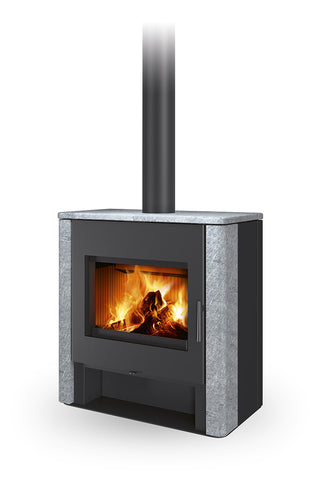 Romotop TELDE SERPENTINE židinys - krosnelė su vandens kontūru ir akmens apdaila