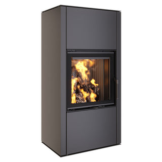 SAVEN VATRA XL 50x50 BLACK ECO židinys - krosnelė su juodu šamotu pakuroje.