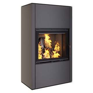 SAVEN VATRA XXL 60x50 BLACK ECO židinys - krosnelė su juodu šamotu pakuroje.