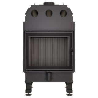 SAVEN ENERGY 60x50 BLACK (14,5kW) ECO židinys su juodu šamotu pakuroje. Plieninė židinio kapsulė tiesiu į šoną atidarimu stiklu.