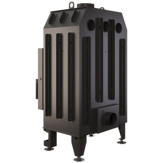 SAVEN ENERGY 60x50 BLACK (14,5kW) ECO židinys su juodu šamotu pakuroje. Plieninė židinio kapsulė tiesiu į šoną atidarimu stiklu.