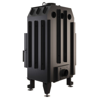 SAVEN ENERGY 65x50x47L BLACK (14,5kW) ECO kampinis židinys su juodu šamotu pakuroje. Plieninė židinio kapsulė kampiniu į šoną atidarimu stiklu.