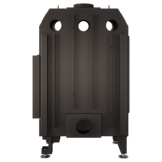 SAVEN ENERGY 75x50x47R BLACK (15,1kW) ECO kampinis židinys su juodu šamotu pakuroje. Plieninė židinio kapsulė kampiniu į šoną atidarimu stiklu.