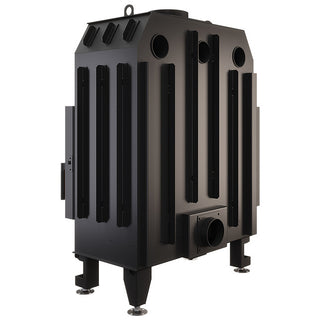 SAVEN ENERGY 85x50x47L BLACK (17kW) ECO kampinis židinys su juodu šamotu pakuroje. Plieninė židinio kapsulė kampiniu į šoną atidarimu stiklu.